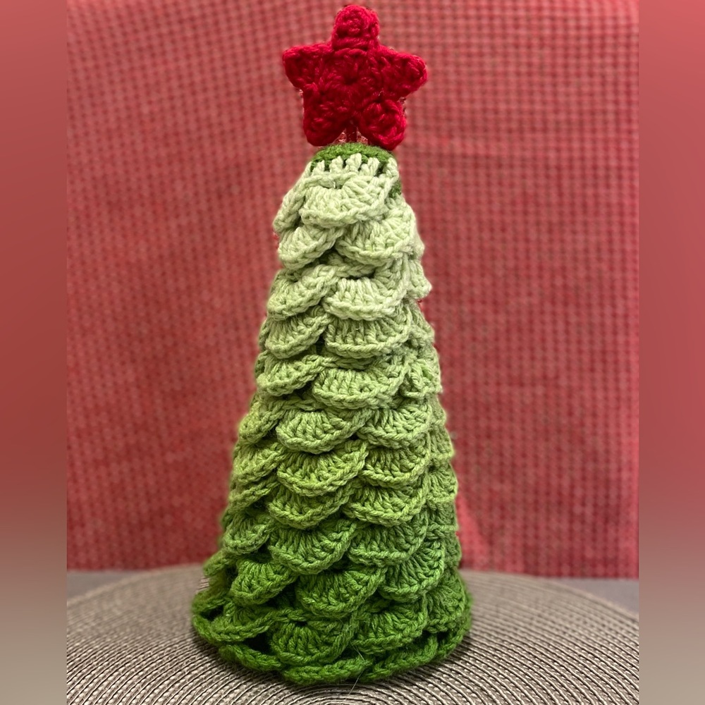Crochet Christmas Pine Tree.         12 inches tall